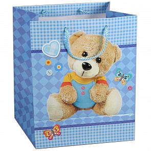 Пакет подарочный - Мишка, глянцевый (Играем вместе, CLRBG-BEAR-02 (12)) (ассортимент)